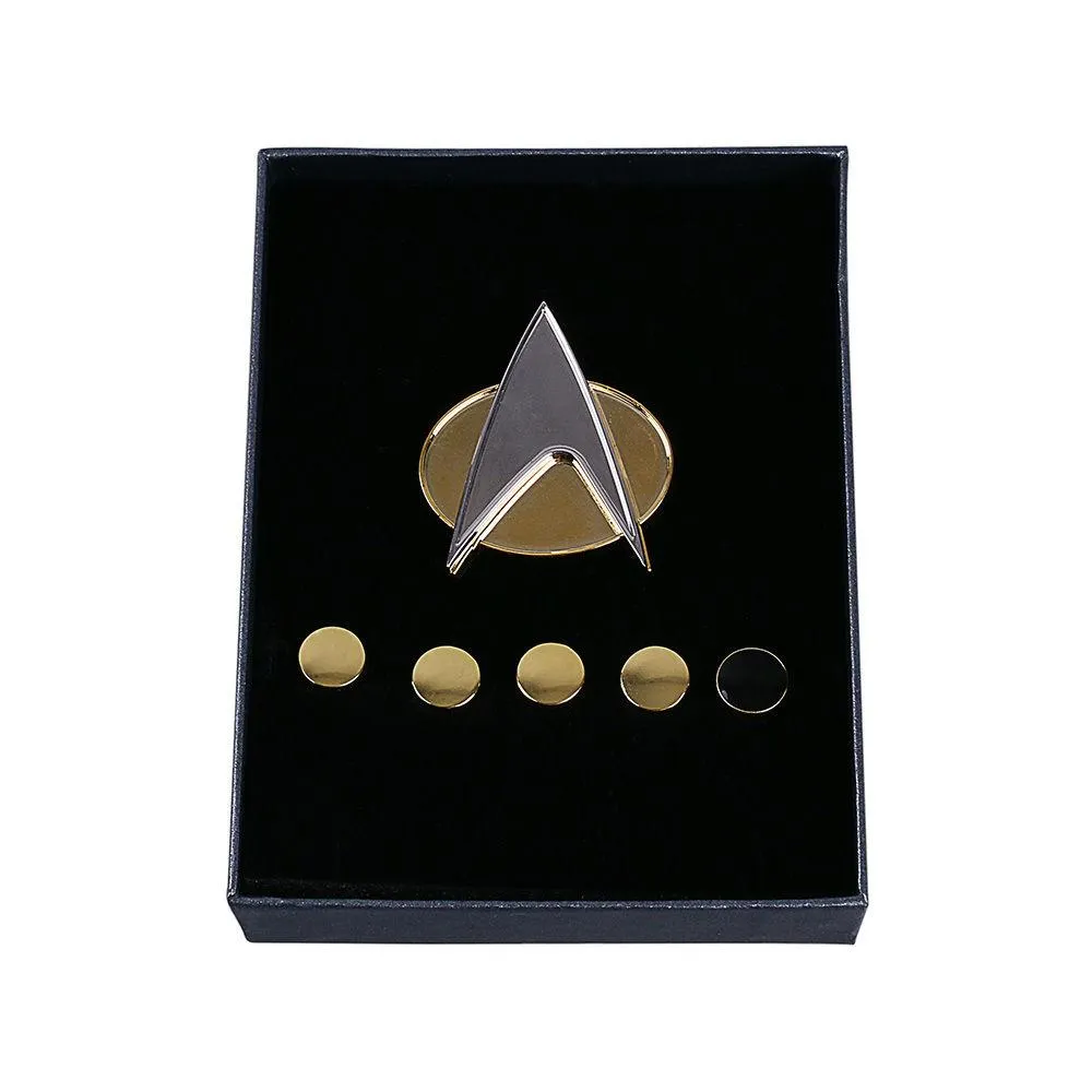 Star Trek TNG Cosplay Costume Blue Shirt Starfleet Operations Uniforms   Badge Set