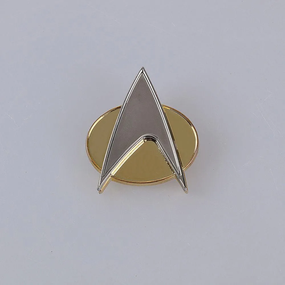 Star Trek TNG Cosplay Costume Blue Shirt Starfleet Operations Uniforms   Badge Set