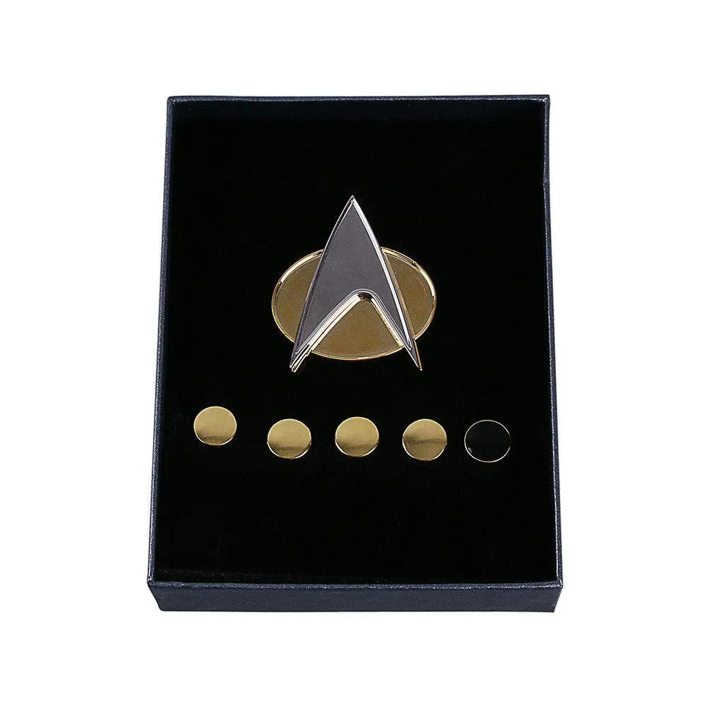 Star Trek TNG Cosplay Costume Gold Shirt Starfleet Operations Uniforms   Badge Set