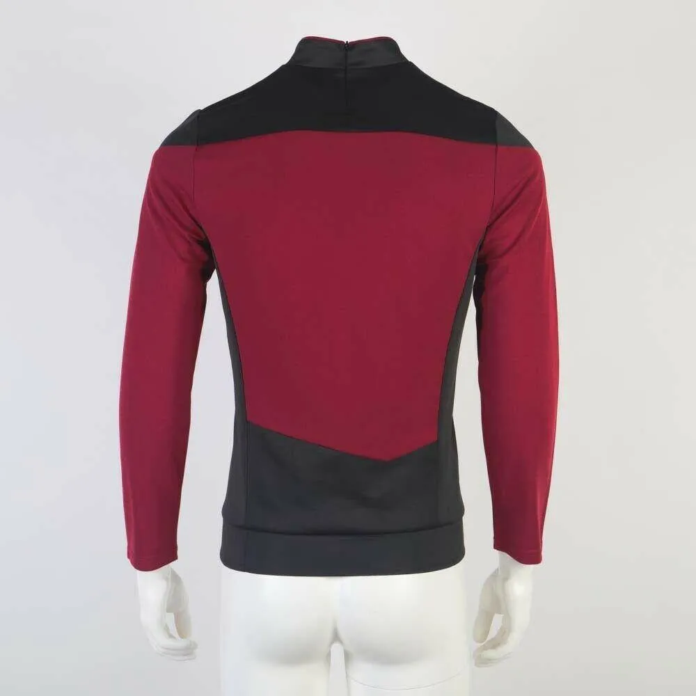 Star Trek TNG Cosplay Costume Red Shirt Starfleet Operations Uniforms   Badge Set