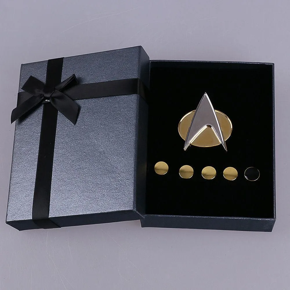 Star Trek TNG Cosplay Costume Red Shirt Starfleet Operations Uniforms   Badge Set
