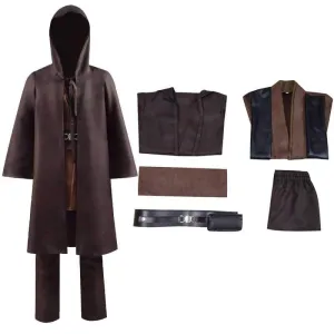 Star Wars Costumes Kids Obi-Wan Cosplay Costume Full Set Jedi Tunic Cloak Outfit Deluxe