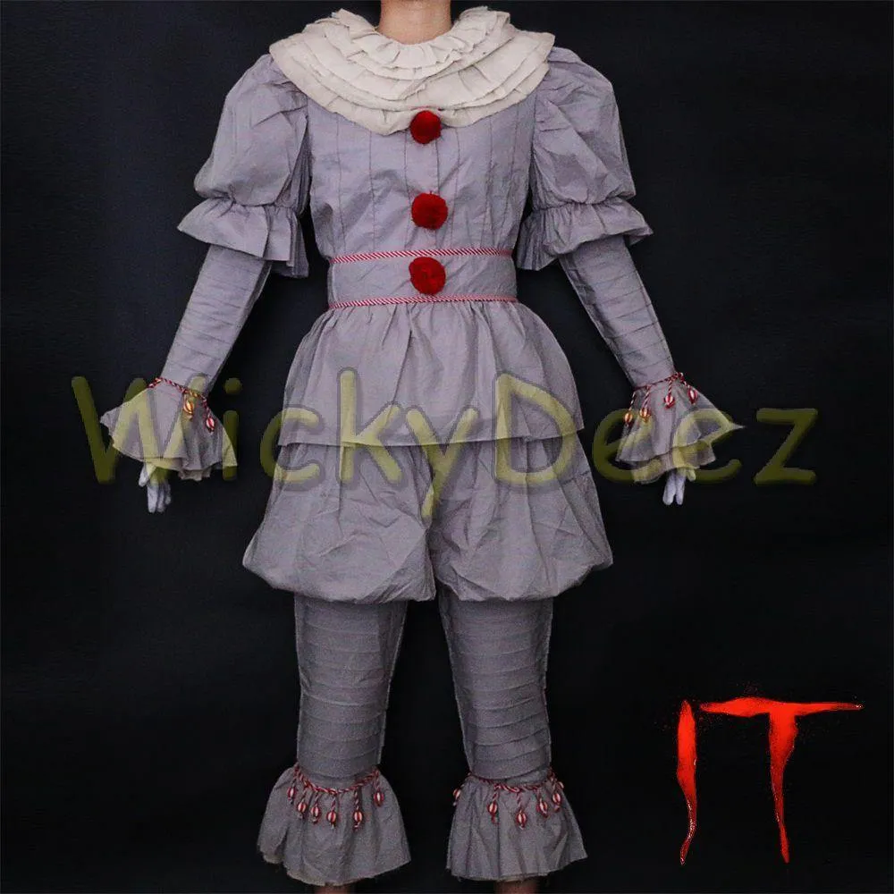 Stephen King's It Pennywise Full Cosplay Costume Halloween Suit