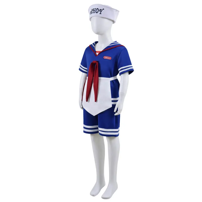 Steve Scoops Ahoy Costume Boys Stranger Things 3 Kids Steve Harrington Cosplay Steve Ice Cream Outfits