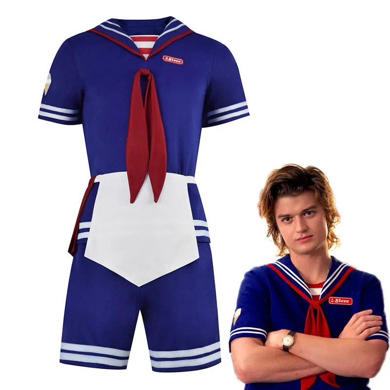 Steve Scoops Ahoy Costume Stranger Things 3 Steve Harrington Cosplay Steve Ice Cream Outfit