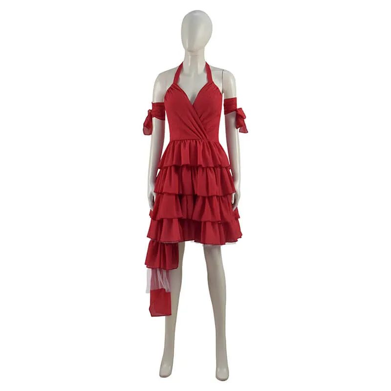 Suicide Squad 2021 Movie Harley Quinn Cosplay Costume Red Dress