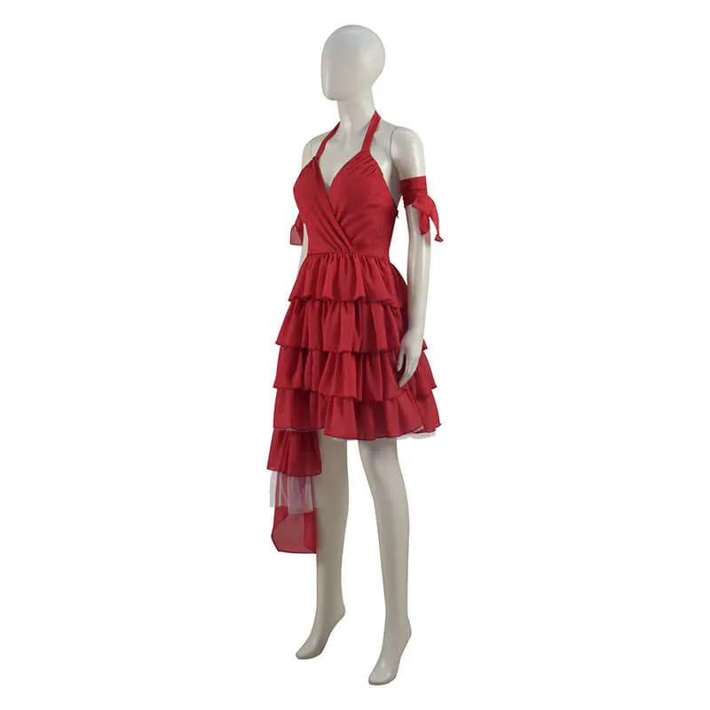 Suicide Squad 2021 Movie Harley Quinn Cosplay Costume Red Dress