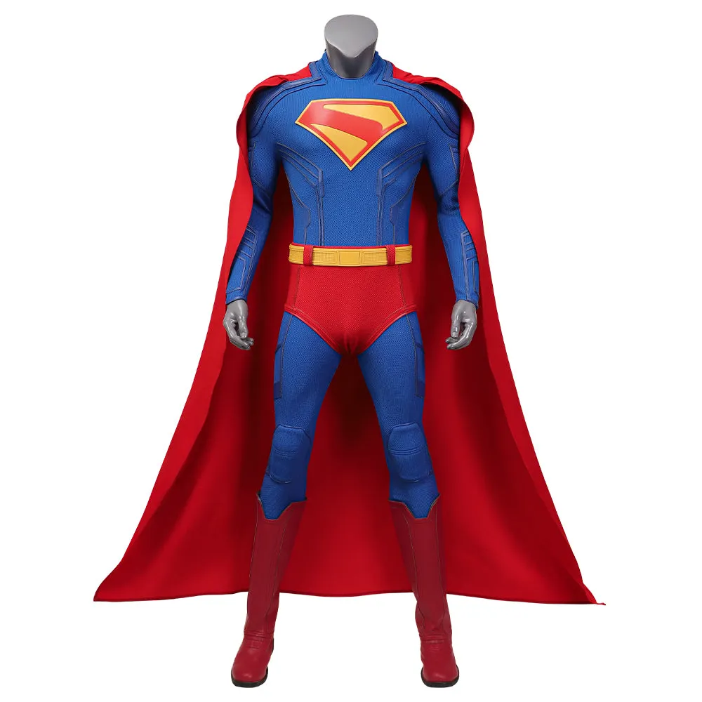 Superman Cosplay Costume Superhero Superman Clark Kent Jumpsuit Cape Suit