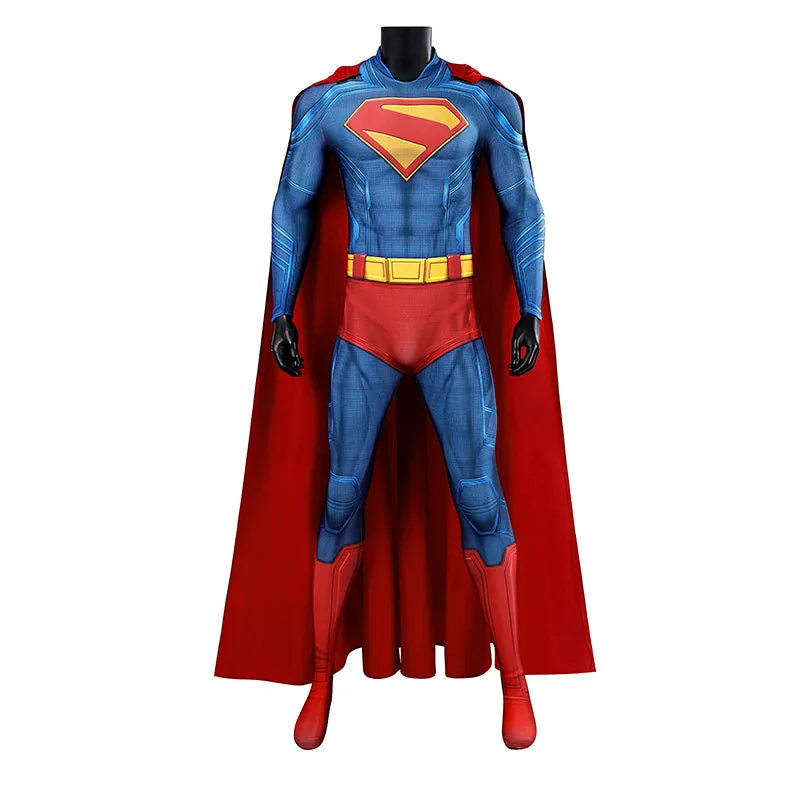 Superman Legacy Clark Kent Halloween Cosplay Costume Superhero Jumpsuit With Cloak ACcosplay