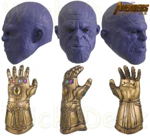 Thanos Infinity War Purple Face Mask Version & Infinity War Gauntlet Cosplay Props