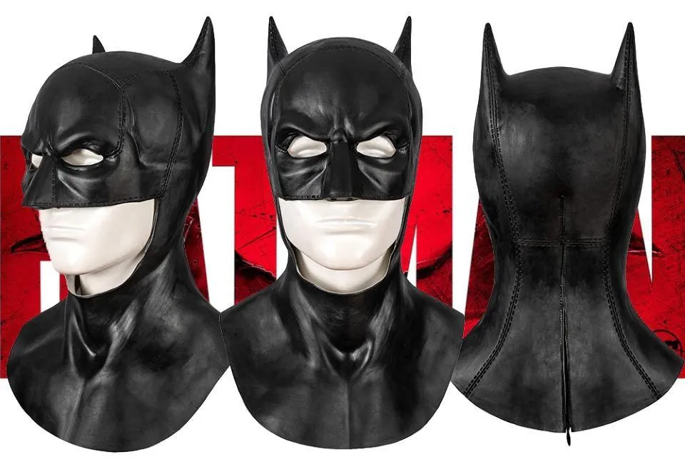 The Batman 2022 Movie Mask v3 W/ Zipper | Robert Pattinson Full Head Costume Cosplay Cowl