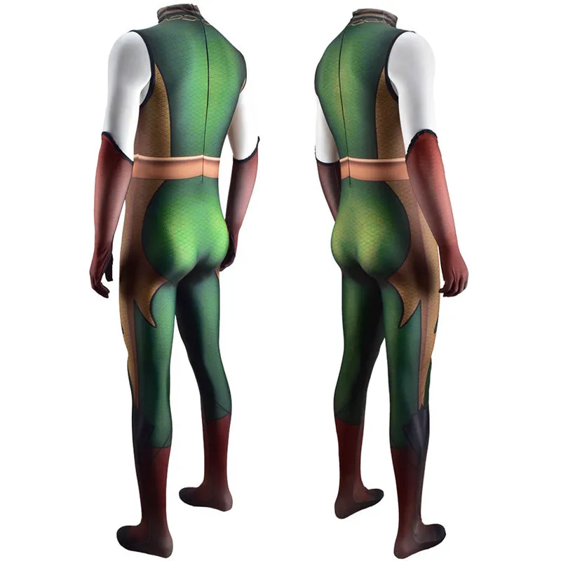 The Boys Season 1 Kevin The Deep Cosplay Costume Green Jumpsuit For Kids Adults