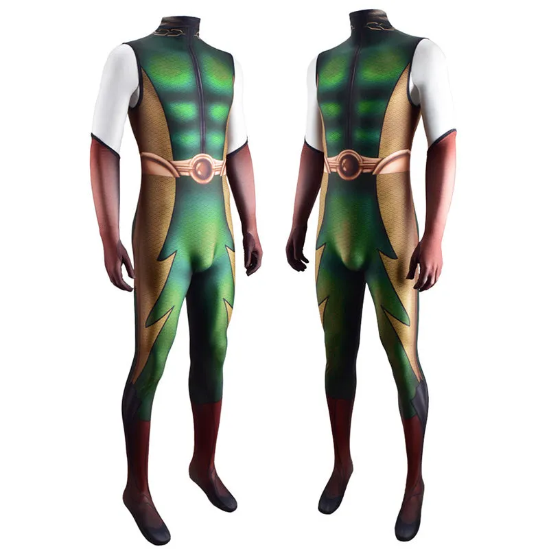 The Boys Season 1 Kevin The Deep Cosplay Costume Green Jumpsuit For Kids Adults