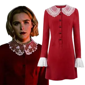 The Chilling Adventures of Sabrina Red Dress Cosplay Halloween Costume