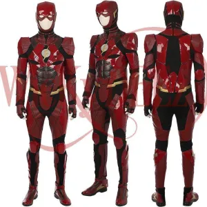 The Flash Justice League Costume Barry Allen Cosplay Costume Deluxe Custom Made
