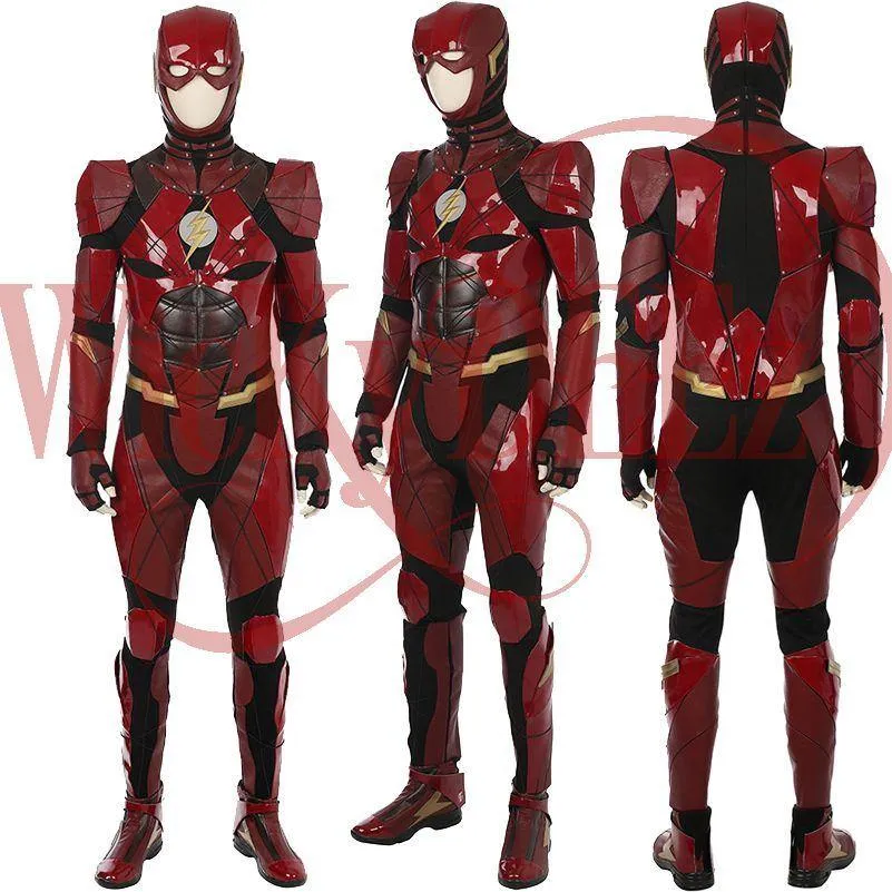 The Flash Justice League Costume Barry Allen Cosplay Costume Deluxe Custom Made