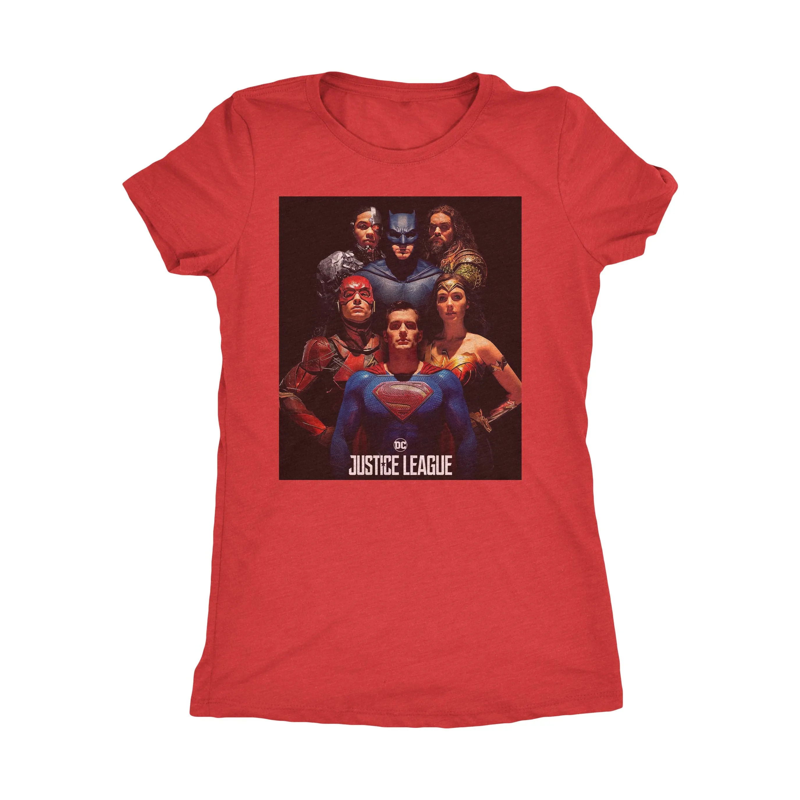 The Justice League Womens Next Level Triblend T-Shirt Group Edition