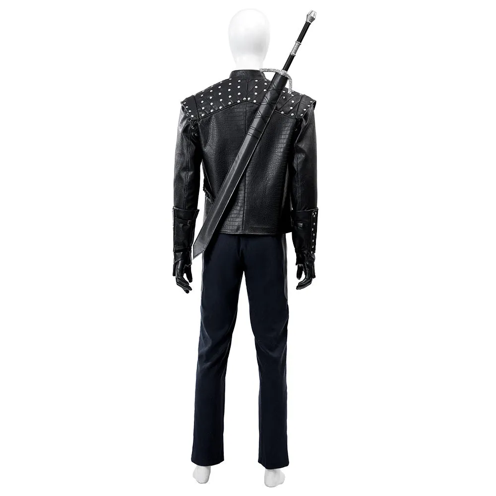 The Witcher Season 5 Geralt of Rivia Cosplay Costume Black Halloween Suit Accosplay