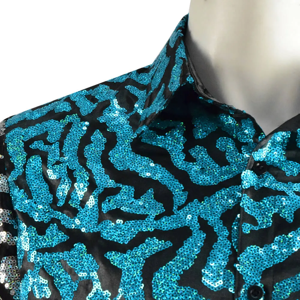 Tiger King Joe Exotic Sequin Shirt Cosplay Halloween Costumes Men