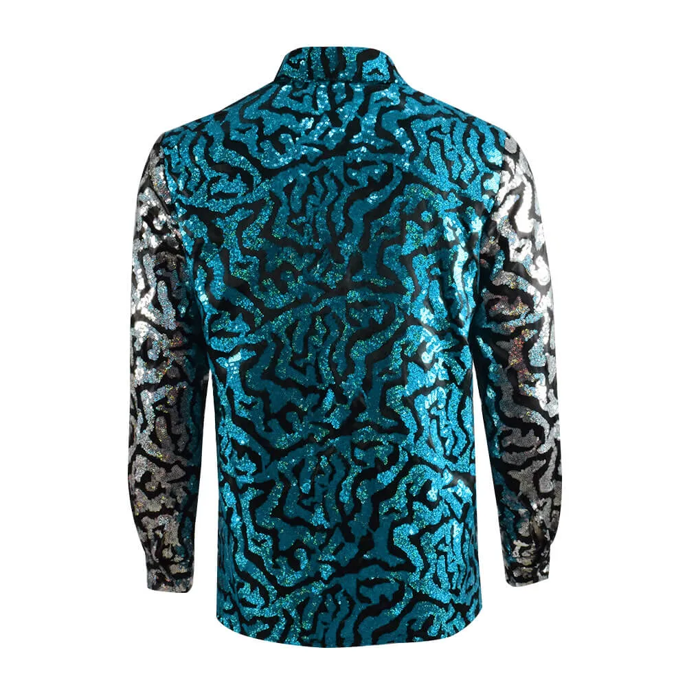 Tiger King Joe Exotic Sequin Shirt Cosplay Halloween Costumes Men