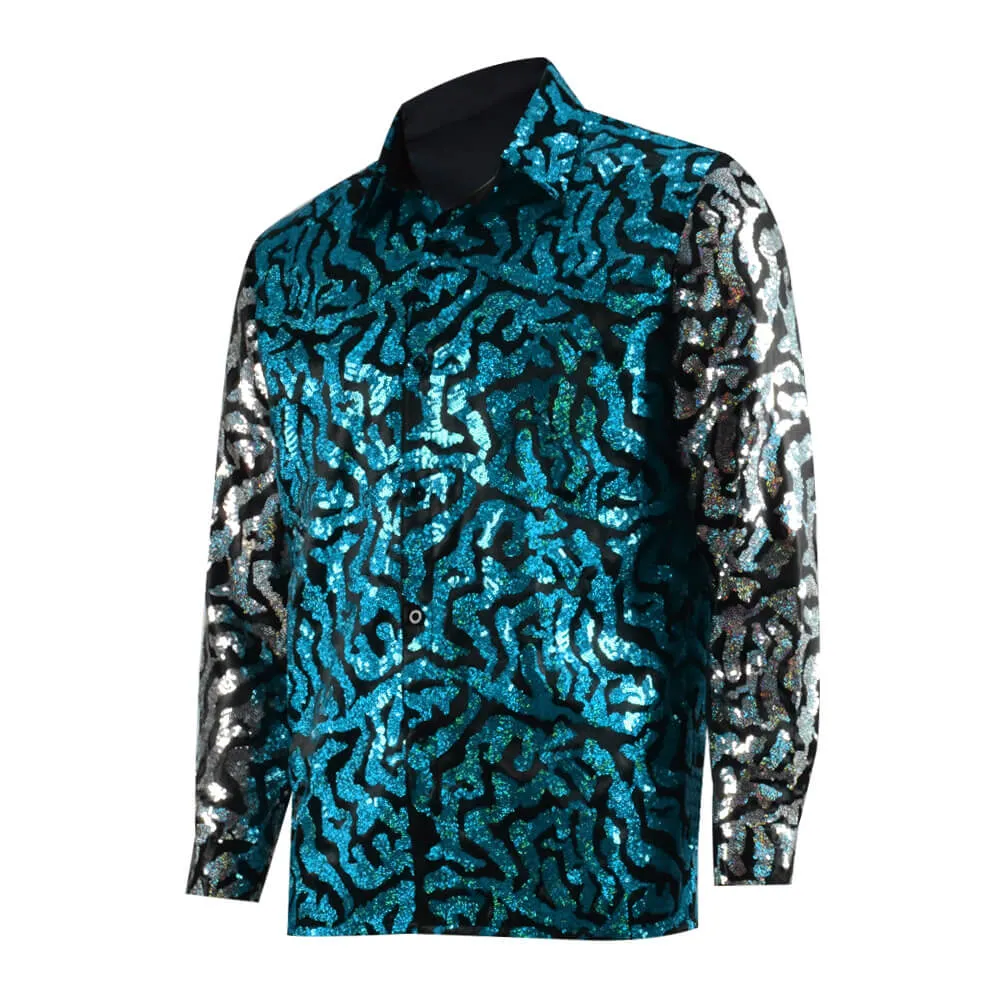 Tiger King Joe Exotic Sequin Shirt Cosplay Halloween Costumes Men