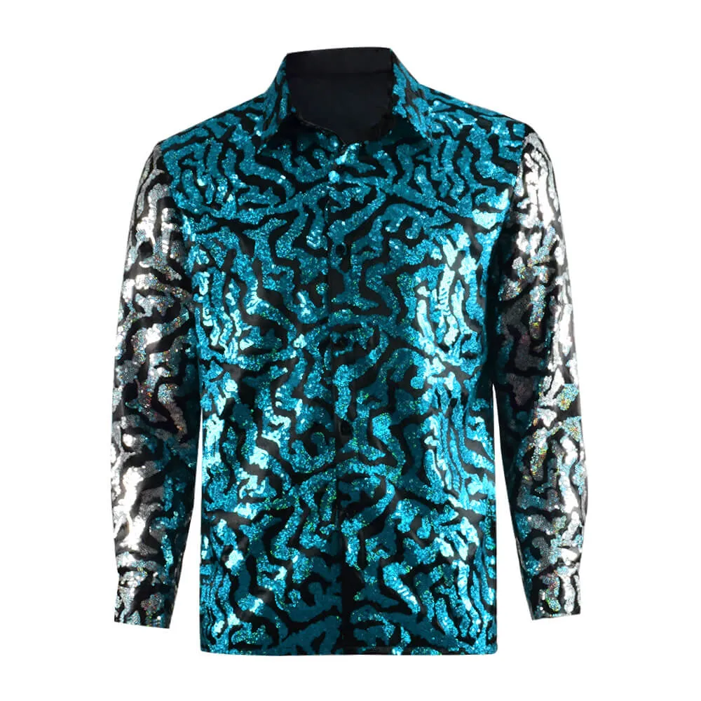 Tiger King Joe Exotic Sequin Shirt Cosplay Halloween Costumes Men