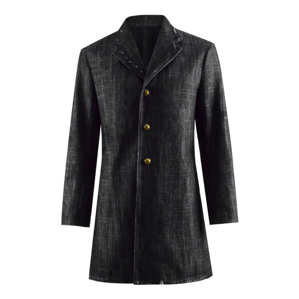 Twelfth 12th Doctor Peter Capaldi Denim Coat Jacket Cosplay Costume