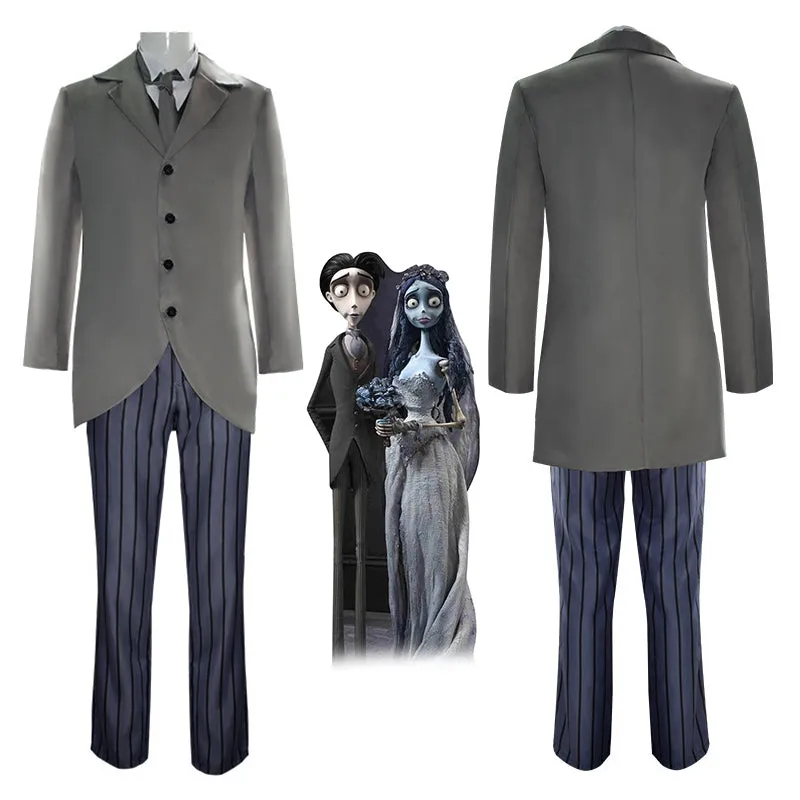 Victor Van Dort Cosplay Costume Tim Burton Corpse Bride Victor Uniform Halloween Suit