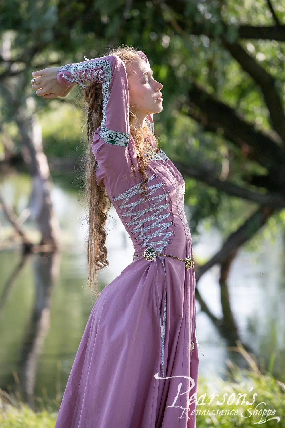 Water Flowers Medieval Dress