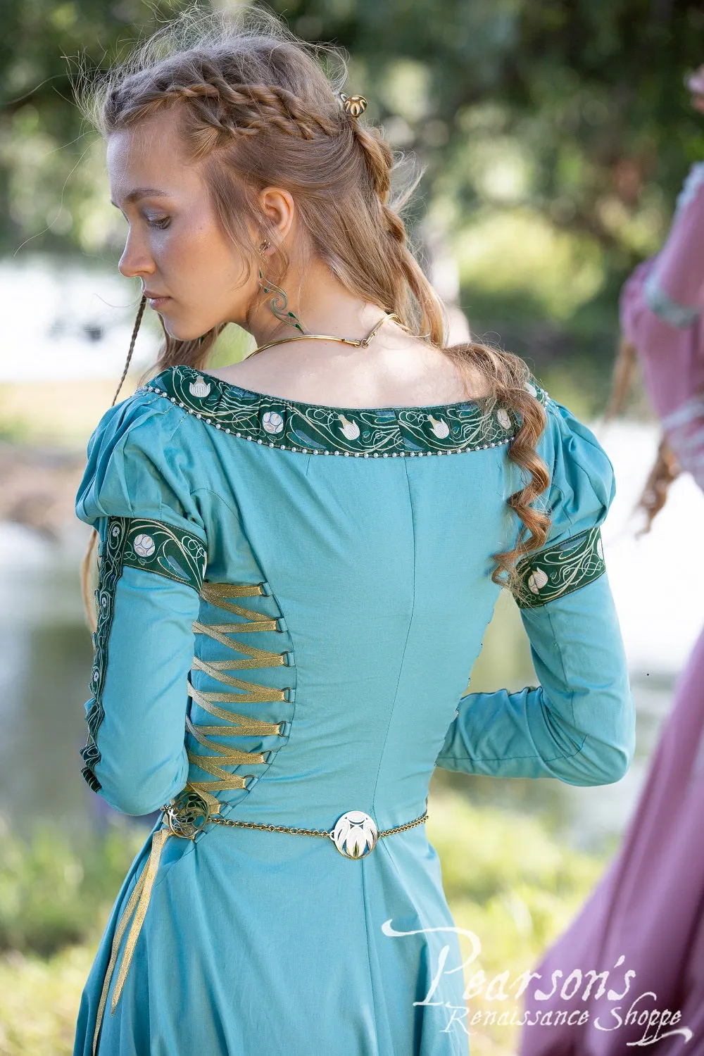 Water Flowers Medieval Dress