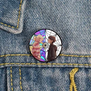 Wednesday Addams & Enid Sinclair Rainbow Nevermore Badge Pins