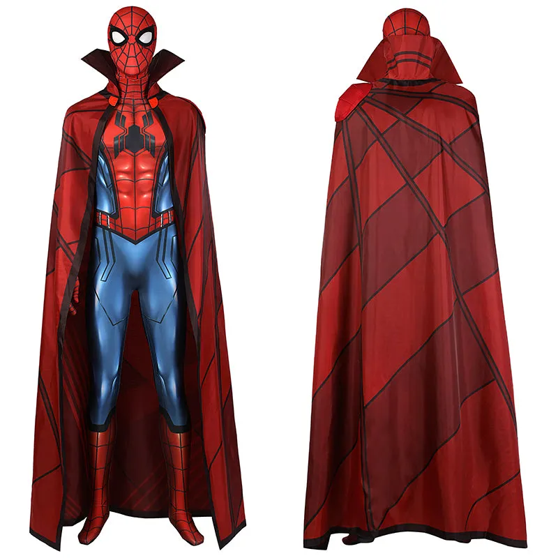 What If Cosplay Zombie Hunter Costume Spiderman Jumpsuit With Cloak