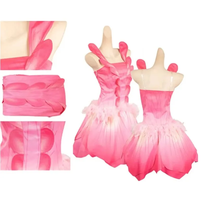 Wicked Glinda Oz Ball Gown Pink Dress Cosplay Costume Halloween Outfit ACcosplay