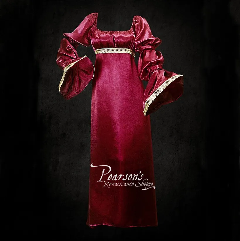 Wine Red Satin Dress