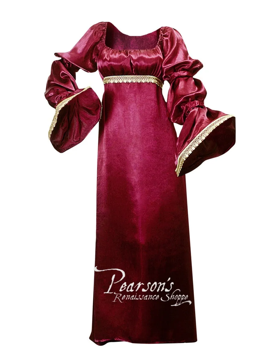 Wine Red Satin Dress