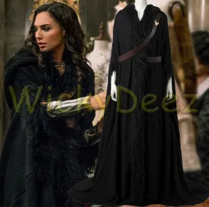 Wonder Woman Black Cloak & Straps Cosplay Diana Prince Costume