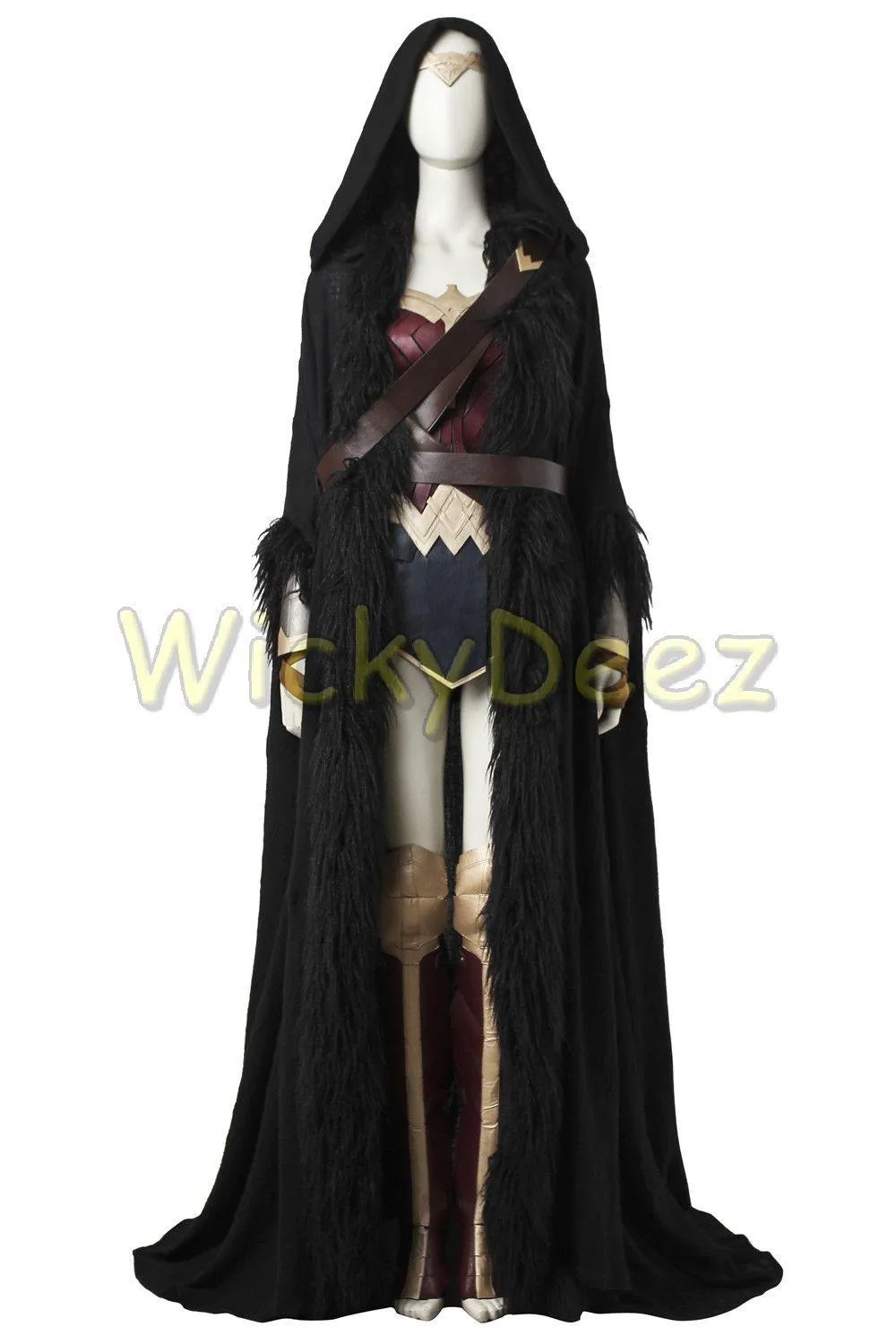 Wonder Woman Black Cloak & Straps Cosplay Diana Prince Costume