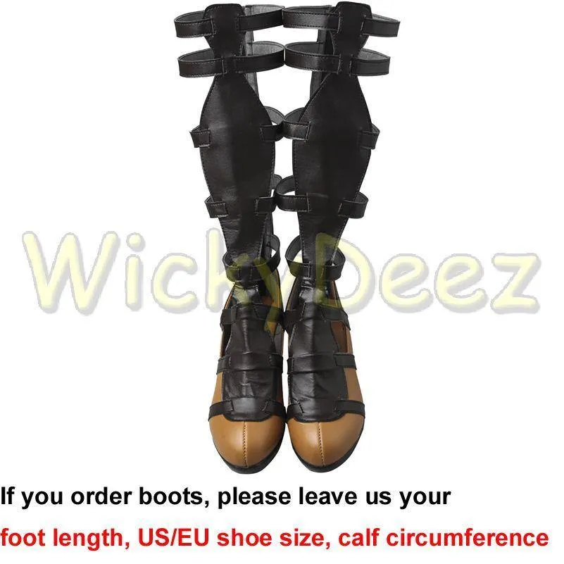 Wonder Woman Gold Armor Battle Gear Cosplay Costume   Sandal Boots w/ Lasso