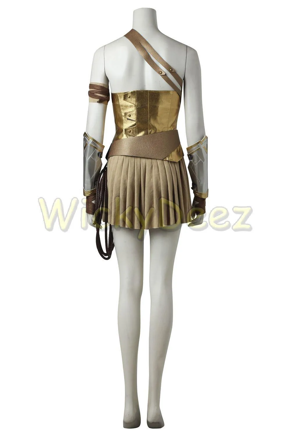 Wonder Woman Gold Armor Battle Gear Cosplay Costume   Sandal Boots w/ Lasso