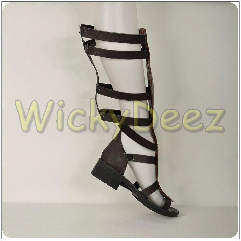 Wonder Woman Golden Amazon Battle Cosplay Costume Sandals Shoes Custom Made