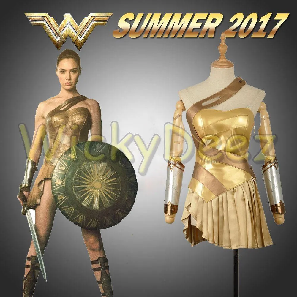 Wonder Woman Golden Amazon Battle Cosplay Costume Sandals Shoes Custom Made