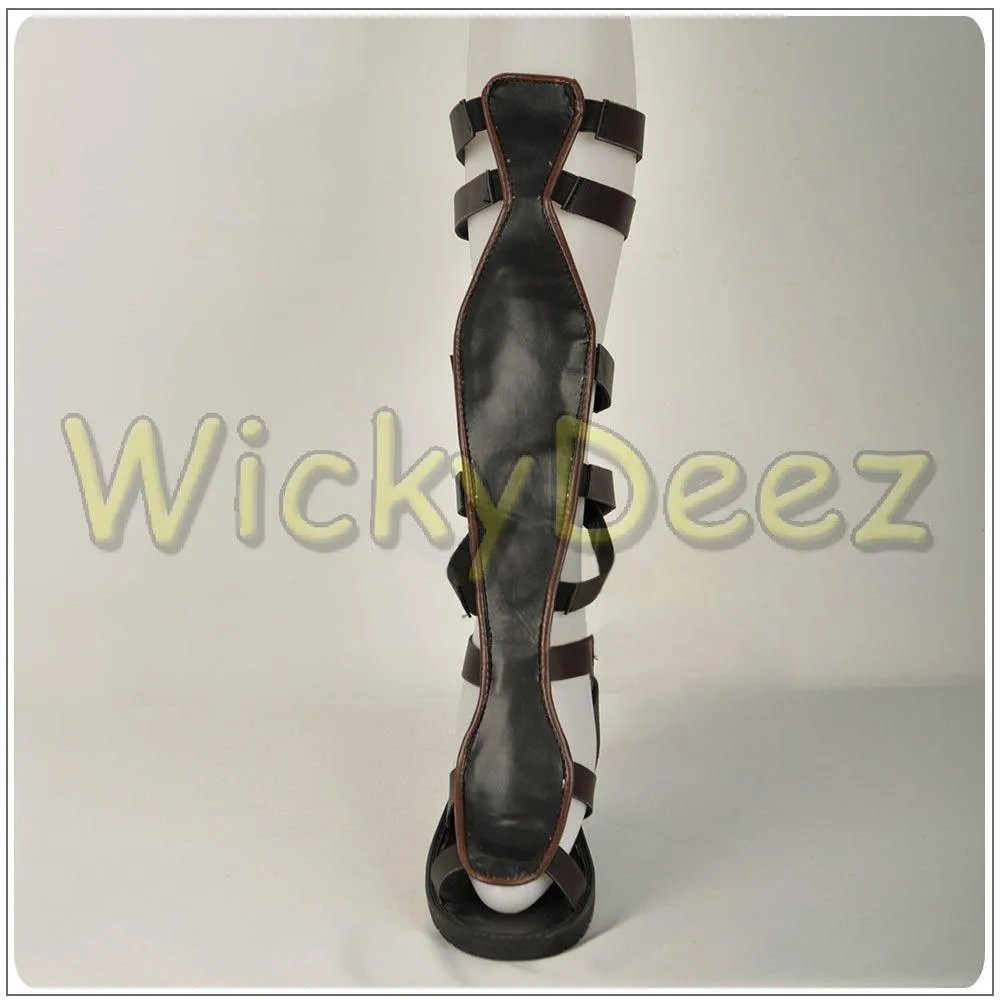 Wonder Woman Golden Amazon Battle Cosplay Costume Sandals Shoes Custom Made