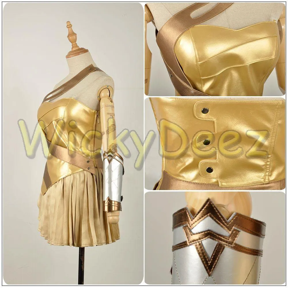 Wonder Woman Golden Amazon Battle Cosplay Costume Sandals Shoes Custom Made