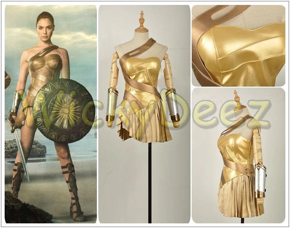 Wonder Woman Golden Amazon Battle Cosplay Costume Sandals Shoes Custom Made