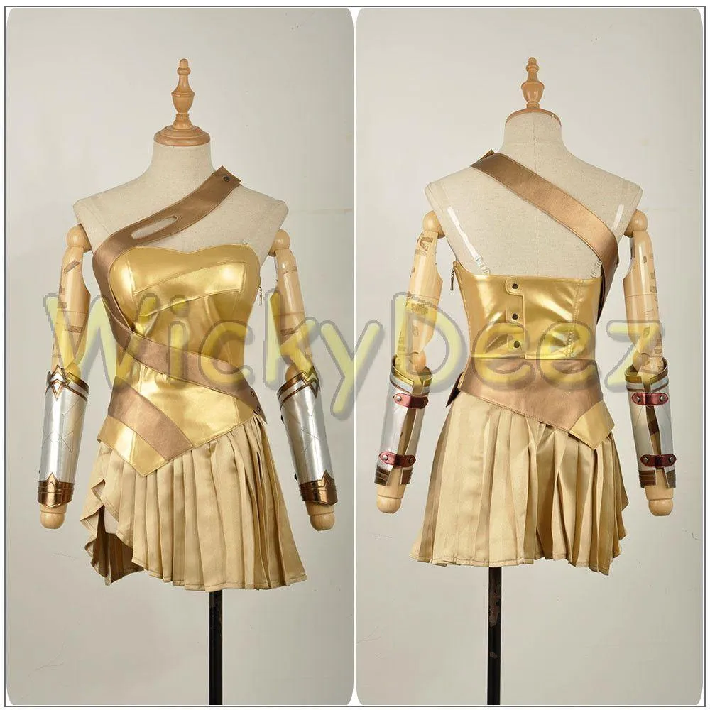 Wonder Woman Golden Amazon Battle Cosplay Costume Sandals Shoes Custom Made