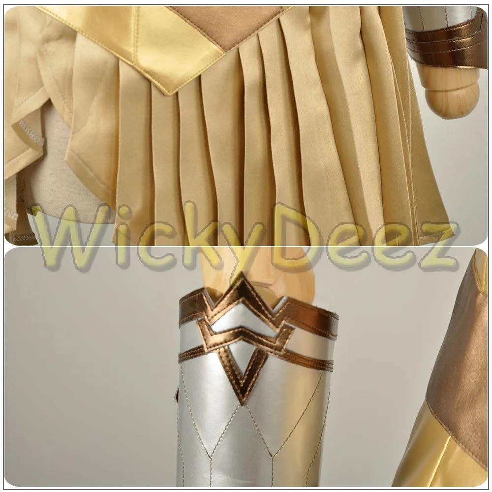 Wonder Woman Golden Amazon Battle Cosplay Costume Sandals Shoes Custom Made