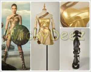 Wonder Woman Golden Amazon Battle Cosplay Costume Sandals Shoes Custom Made